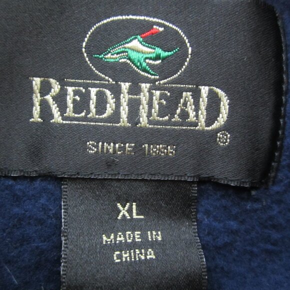 Redhead Mens XL Navy Blue Fleece Long Sleeved Button Shirt Soft Shacket Outdoor - Picture 4 of 9